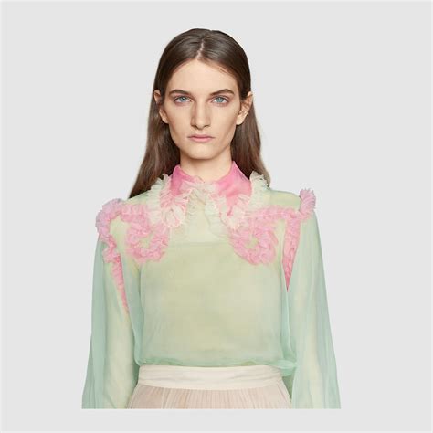 gucci ruffle top